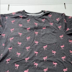 Free planet flamingo T-shirt with pocket